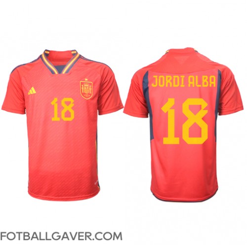 Spania Jordi Alba #18 Fotballklær Hjemmedrakt VM 2022 Kortermet